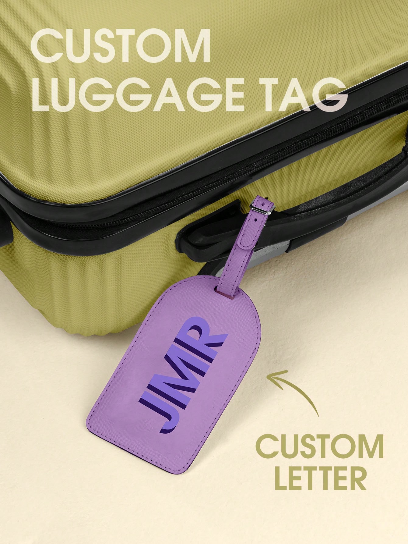 Travel Accessories Bag For Men - ป้ายติดกระเป๋าเดินทางแบบกำหนดเองได้ พิมพ์อักษรย่อ ป้ายหนัง PU ป้ายติดกระเป๋าเดินทาง พิมพ์
