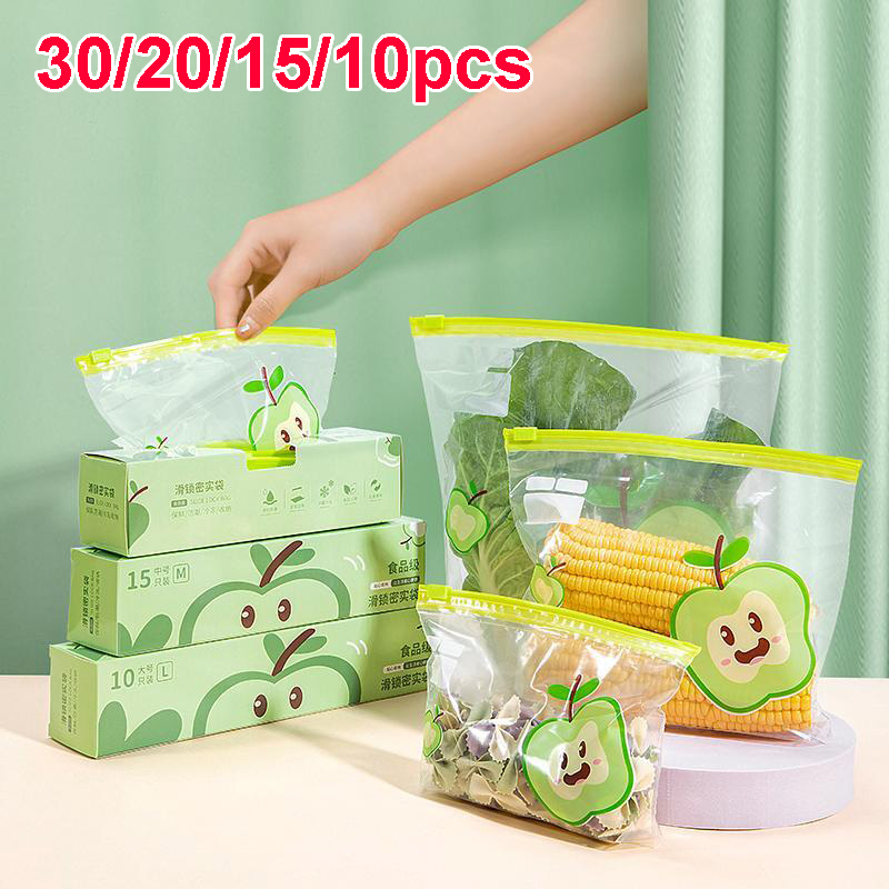 Reusable Zip Bag - ถุงซิปล็อคแบบใช้ซ้ำได้ เกรดอาหาร ถุงเก็บของใส ถุงเก็บความสดในตู้เย็น ถุงซีลอาหาร ผลไม้