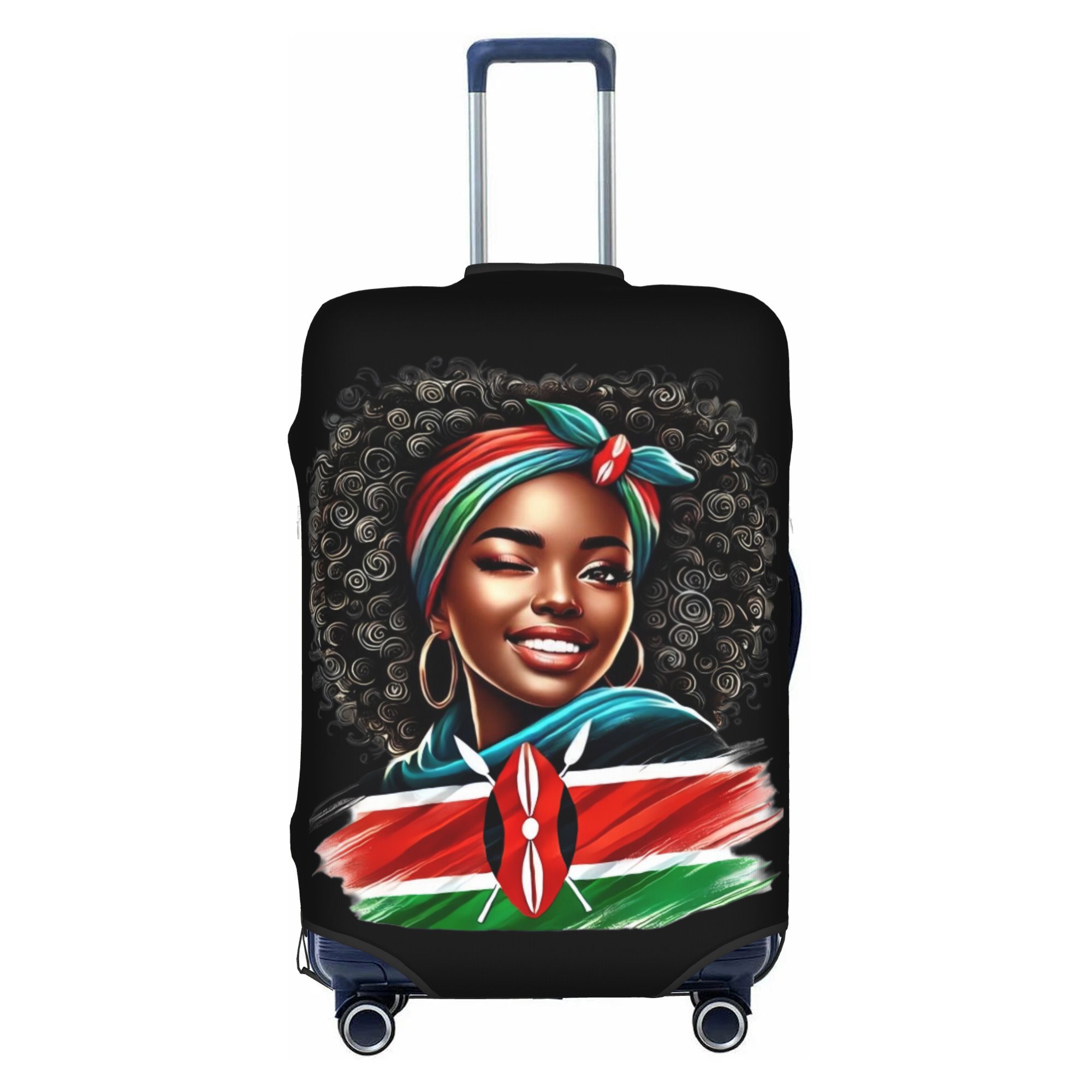 Travel Accessories Kenya - ธงชาติเคนยา แอฟริกันอเมริกัน ผ้าคลุมกระเป๋าเดินทาง แฟชั่น ผ้าคลุมกระเป๋าเดินทางสำหรับขนาด 18-32