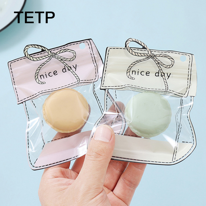 Reusable Zip Bag - ถุงซิปล็อคสีชมพู/เขียว TETP 100 ชิ้น สำหรับใส่กิ๊บติดผม เครื่องประดับผม