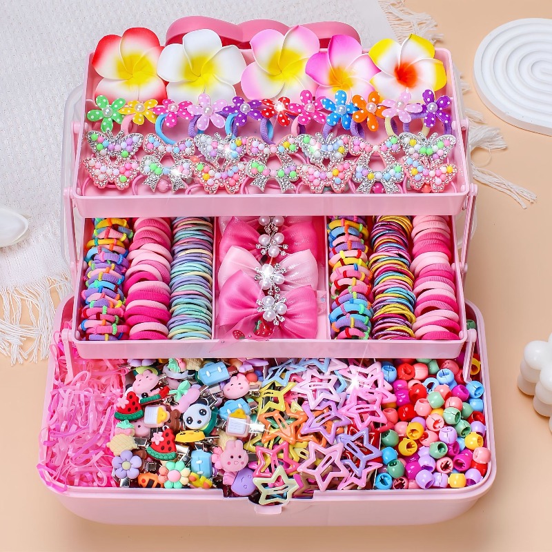 Travel Accessories Girls - ชุดอุปกรณ์เสริมผมแบบยืดหยุ่นสูง 546 ชิ้น ไม่ทำร้ายเส้นผม หลากสีสัน ยางรัดผม