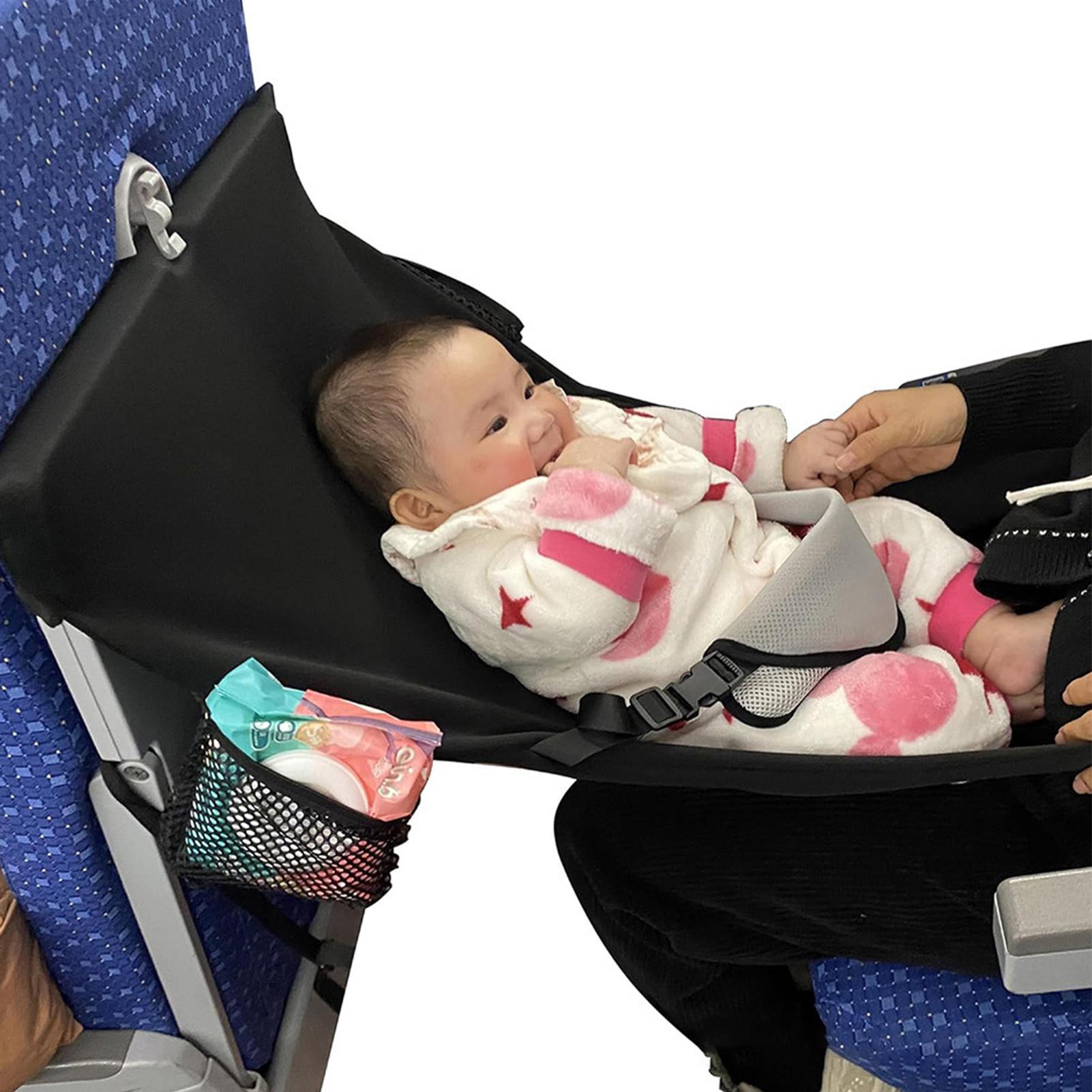 Car Seat Travel Bag - Travel เครื่องบินเตียงสําหรับทารกเหยียบเตียงเด็กเครื่องบินที่นั่ง Extender พร้อมกระเป๋าด้านข้างแบบพกพาเท้า Hammock รถ
