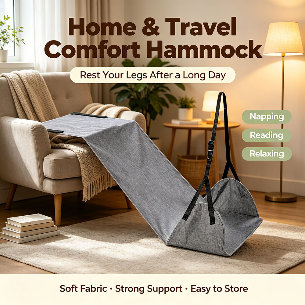 Travel Accessories In Train - ที่พักเท้าแบบพกพาปรับระดับได้สำหรับรถยนต์ พร้อมที่แขวนสำหรับรถยนต์ รถบัส เครื่องบิน รถไฟ อุปกรณ์เสริมสำหรับเด็กในการเดินทาง