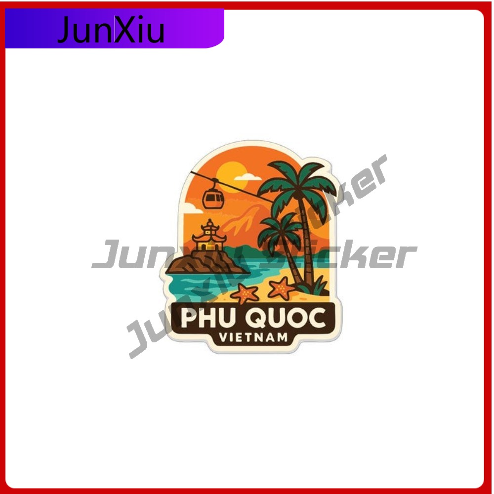 Travel Accessories Vietnam - สติกเกอร์กันรอยขีดข่วนลายเมืองภูควอก เวียดนาม สำหรับตกแต่งแล็ปท็อป รถบ้าน หน้าต่าง โทรศัพท์