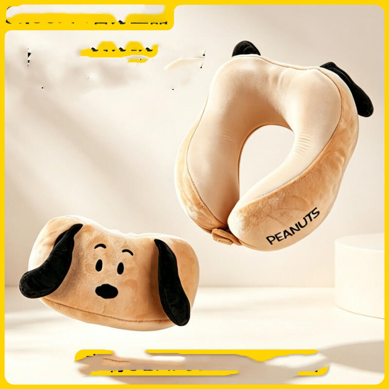 Travel Accessories In Train - หมอนรองคอรูปตัว U ลายสนูปปี้ น่ารัก พกพาสะดวก นุ่มสบาย