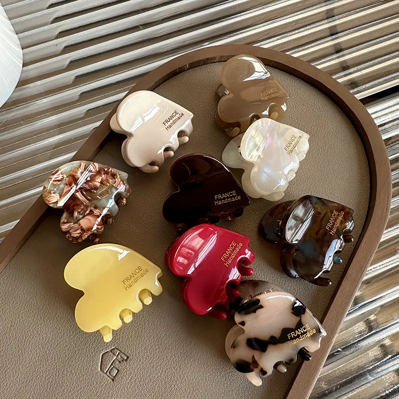 Travel Accessories Girls - กิ๊บหนีบผมอะซิเตทขนาดเล็ก รูปหัวใจน่ารัก สำหรับเด็ก ผู้หญิง และสาวๆ ใช้เป็นเครื่องประดับผม