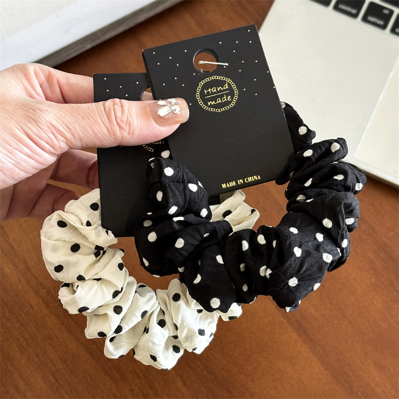 Travel Accessories Girls - 11 ซม./14 ซม.Dot ผ้า Scrunchies ผู้หญิงผมยางยืดอุปกรณ์เสริมผมแหวนเชือก