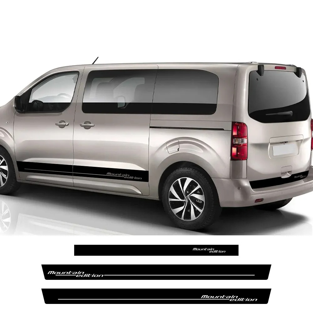 Travel Van Accessories - 3PCS สติ๊กเกอร์ติดประตูด้านข้างรถด้านหลังสำหรับ Peugeot Expert Traveller Citroen