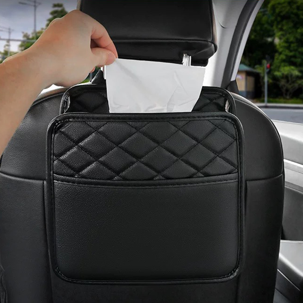 Car Seat Travel Bag - ถังขยะติดรถยนต์แบบพับได้ กันน้ำ ใช้จัดเก็บของได้ ที่เก็บของหลังเบาะ สำหรับขนม เครื่องดื่ม