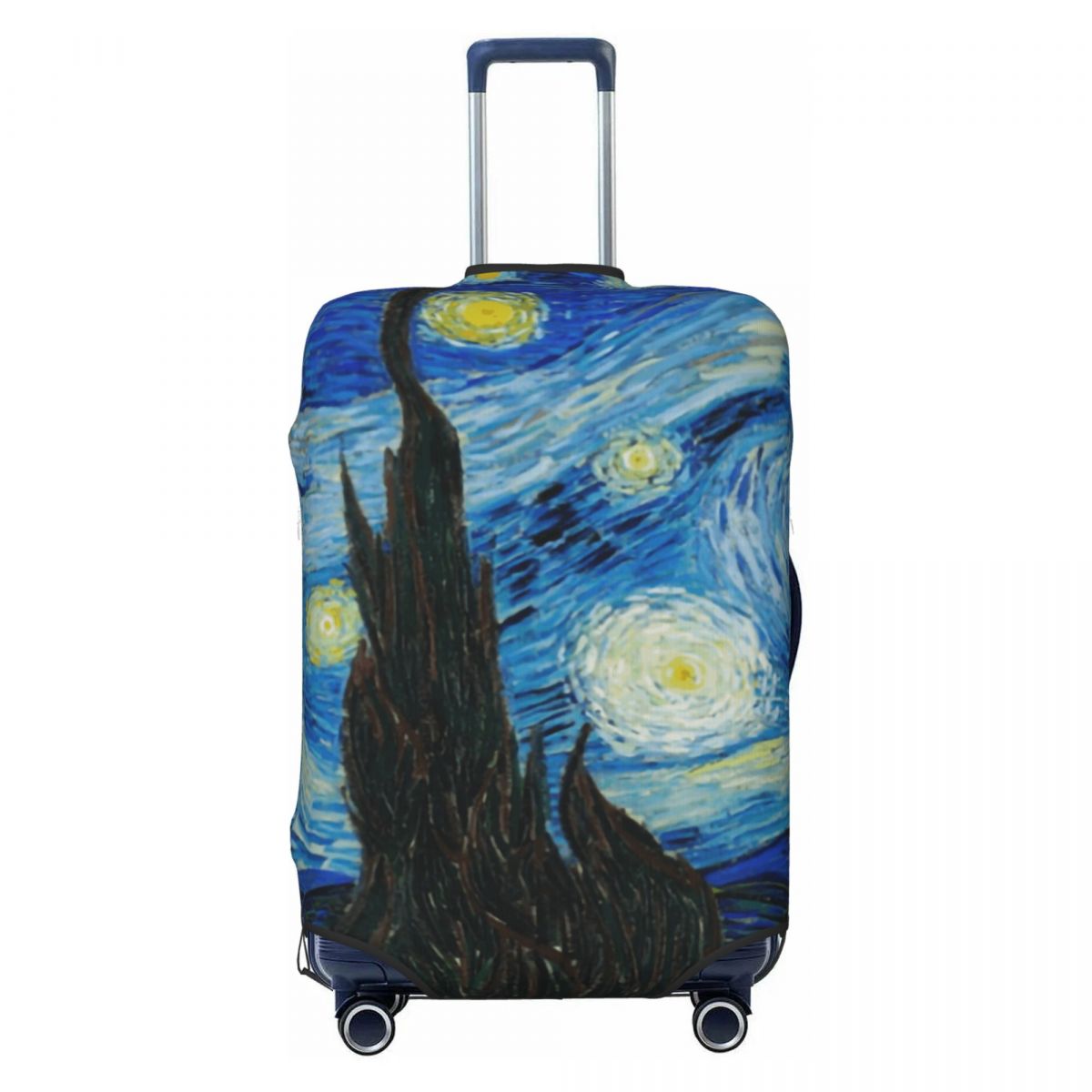 Travel Van Accessories - ปลอกคลุมกระเป๋าเดินทางลายดวงดาวในยามค่ำคืน ยืดหยุ่น ลายวินเซนต์ แวนโก๊ะ สำหรับกระเป๋าเดินทางขนาด 18-32