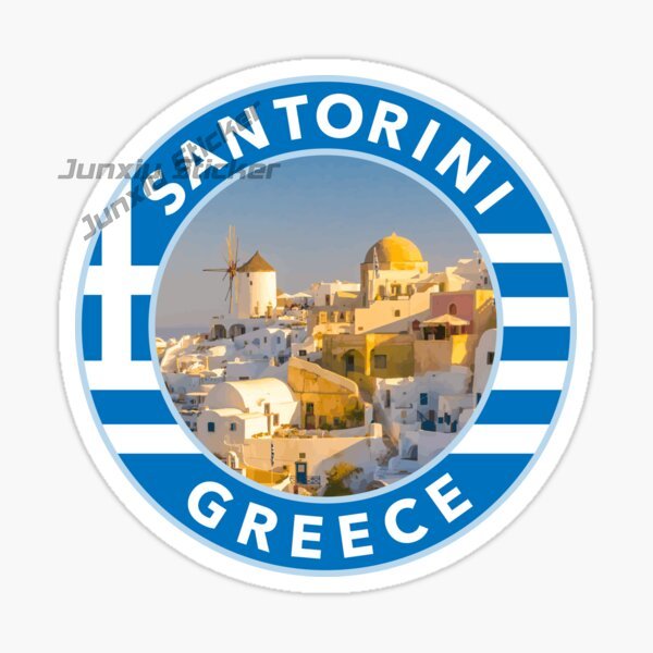 Travel Accessories Greece - SANTORINI GREECE สติ๊กเกอร์ติดรถยนต์ วิวทิวทัศน์ ไวนิล สถานที่ท่องเที่ยวระดับโลก
