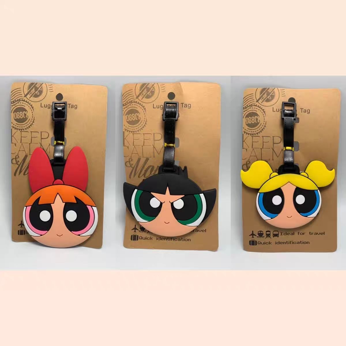 Travel Accessories Girls - จี้กระเป๋าอนิเมะ The Powerpuff Girls น่ารัก สไตล์การ์ตูน