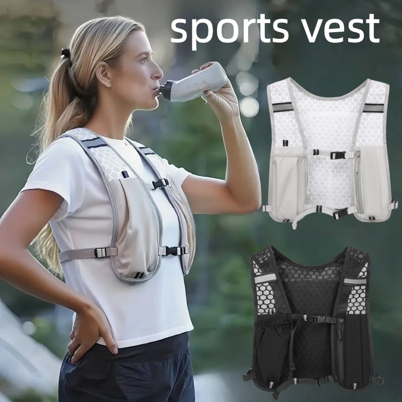 Hydration Pack Backpack - เสื้อกั๊กวิ่งแบบ unisex กันน้ำ ระบายอากาศได้ดี ใช้เป็นกระเป๋าเป้สะพายหลังสำหรับเดินป่า ปั่นจักรยาน