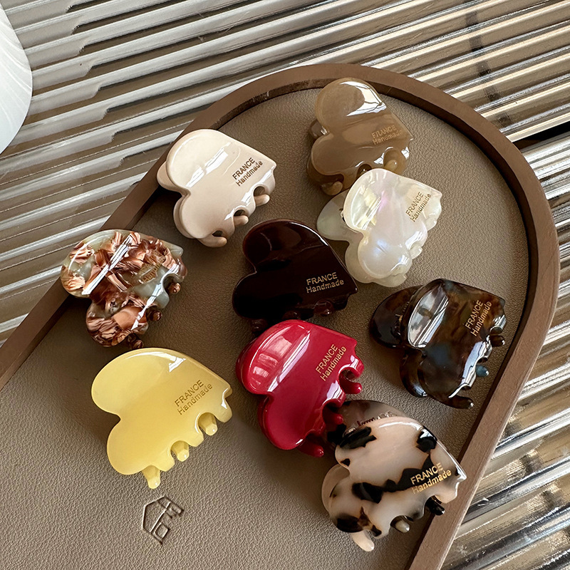 Travel Accessories Girls - กิ๊บติดผมอะซิเตทขนาดเล็ก 3.5 ซม. รูปหัวใจน่ารัก สำหรับเด็ก ผู้หญิง