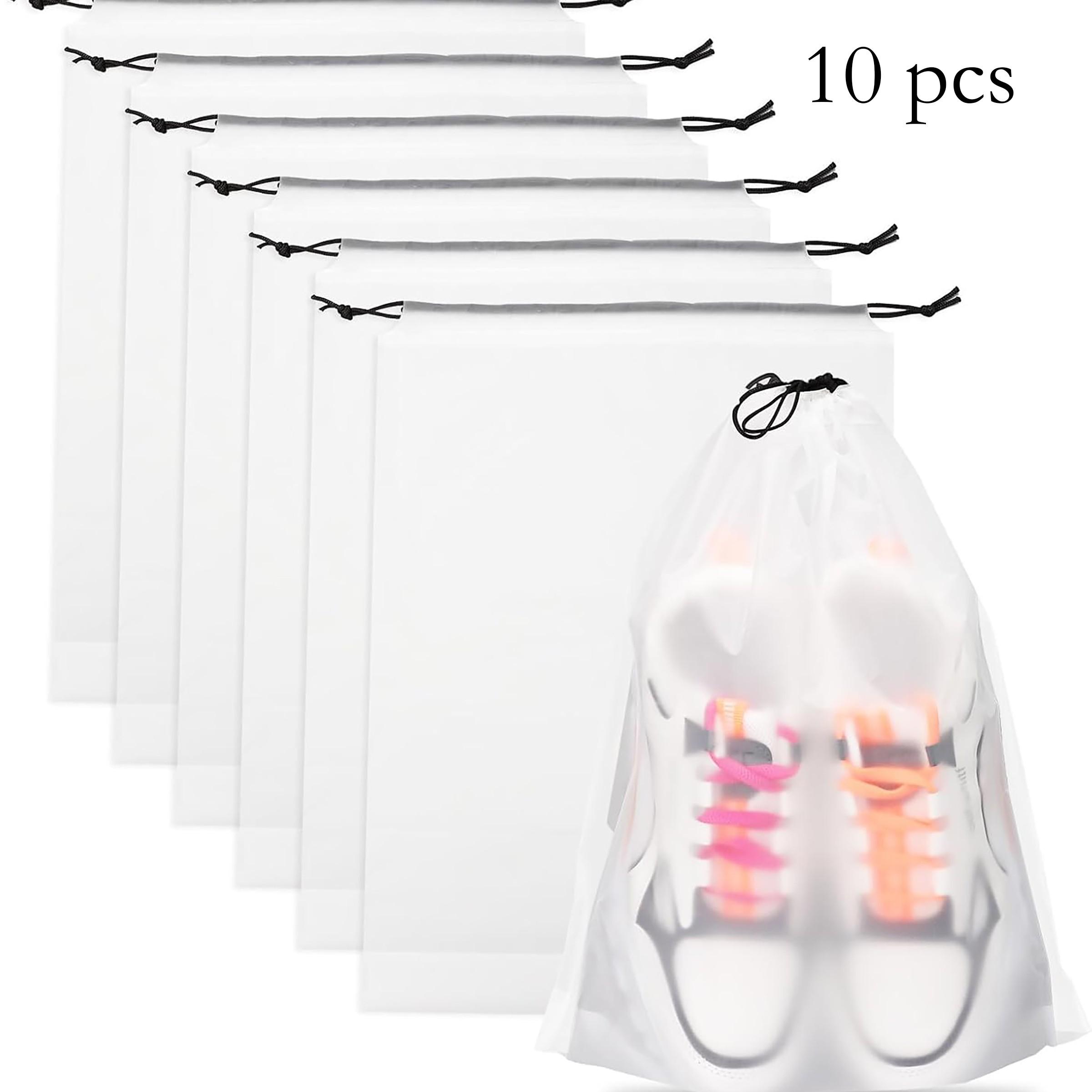 Reusable Zip Bag - ถุงใส่รองเท้าสำหรับเดินทาง 10 แพ็ค – โปร่งใส กันน้ำ