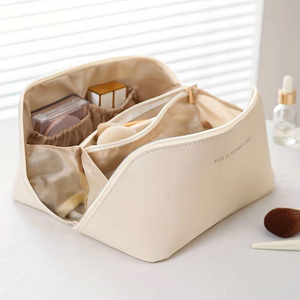 Reusable Zip Bag - กระเป๋าจัดระเบียบเครื่องสำอางสำหรับผู้หญิง กระเป๋าใส่เครื่องสำอาง กล่องเก็บของสุดหรู กระเป๋าเครื่องสำอางสำหรับเดินทางแบบมีซิป