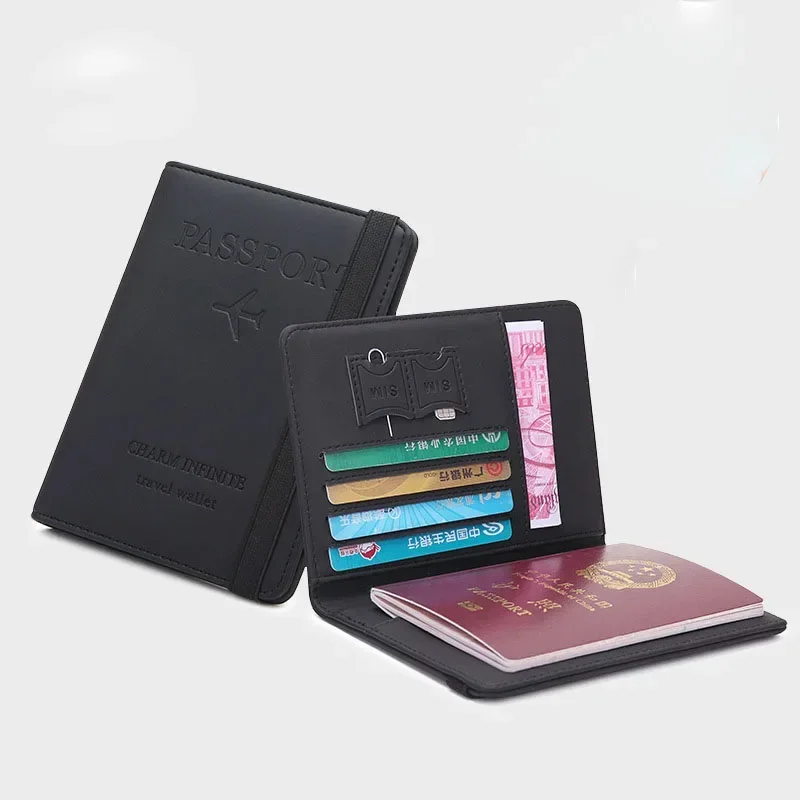 Travel Accessories Bag For Men - ผู้หญิงผู้ชายกระเป๋าเดินทางผู้ถือหนังสือเดินทาง PU หนังบัตรเครดิตผู้ถือกรณีตั๋วป้องกันกระเป๋าสตางค์กระเป๋า