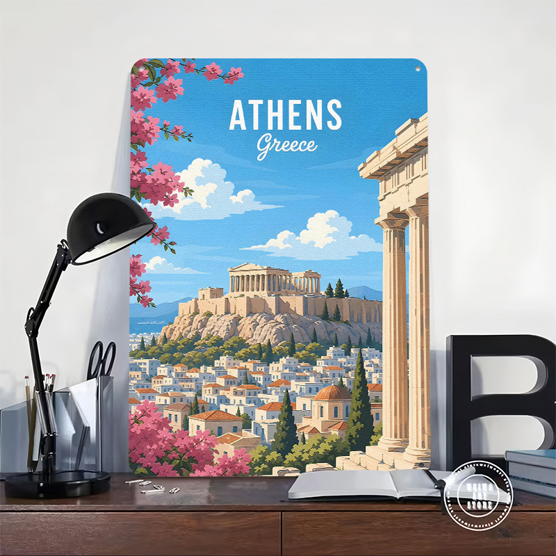 โปสเตอร์โลหะลายกรีซ ของตกแต่งโ - Travel Accessories Greece บทวิจารณ์และราคา