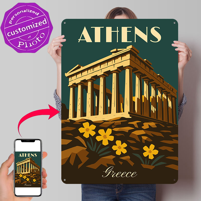 โปสเตอร์โลหะลายกรีซเอเธนส์สไตล - Travel Accessories Greece บทวิจารณ์และราคา
