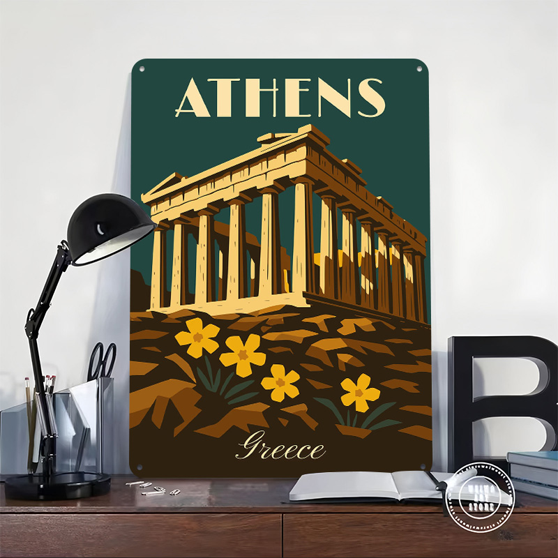 โปสเตอร์โลหะลายกรีซเอเธนส์สไตล - Travel Accessories Greece บทวิจารณ์และราคา