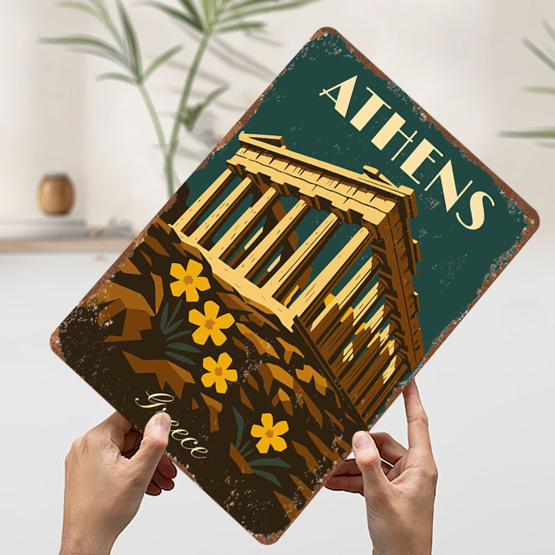 โปสเตอร์โลหะลายกรีซเอเธนส์สไตล - Travel Accessories Greece บทวิจารณ์และราคา