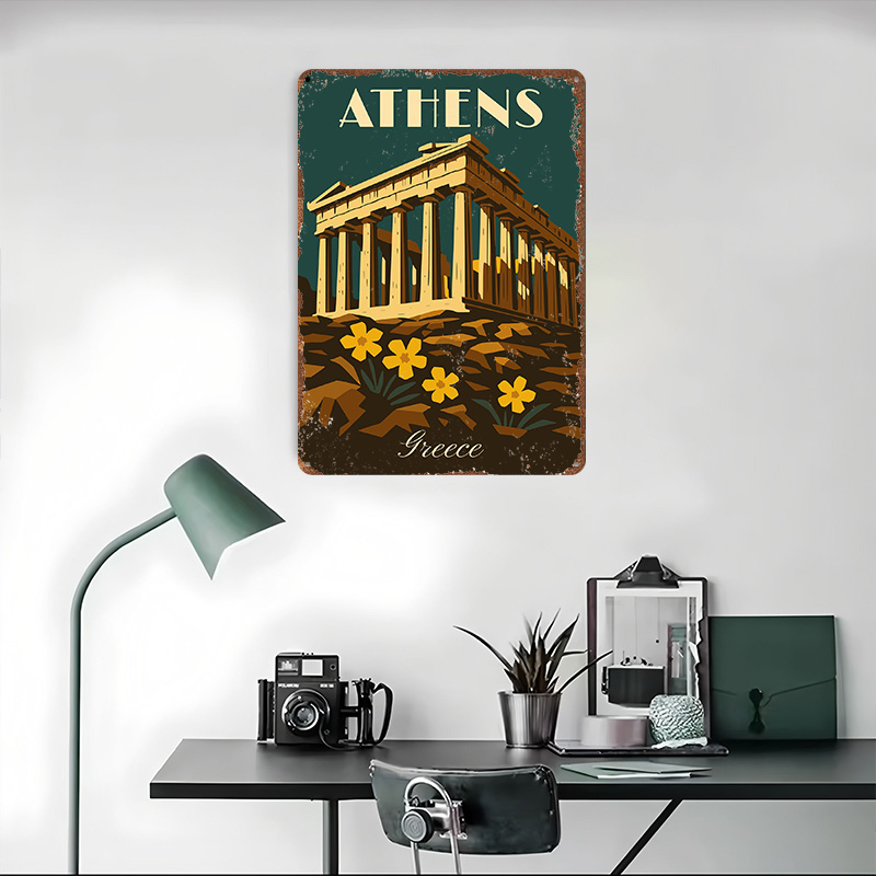 โปสเตอร์โลหะลายกรีซเอเธนส์สไตล - Travel Accessories Greece บทวิจารณ์และราคา
