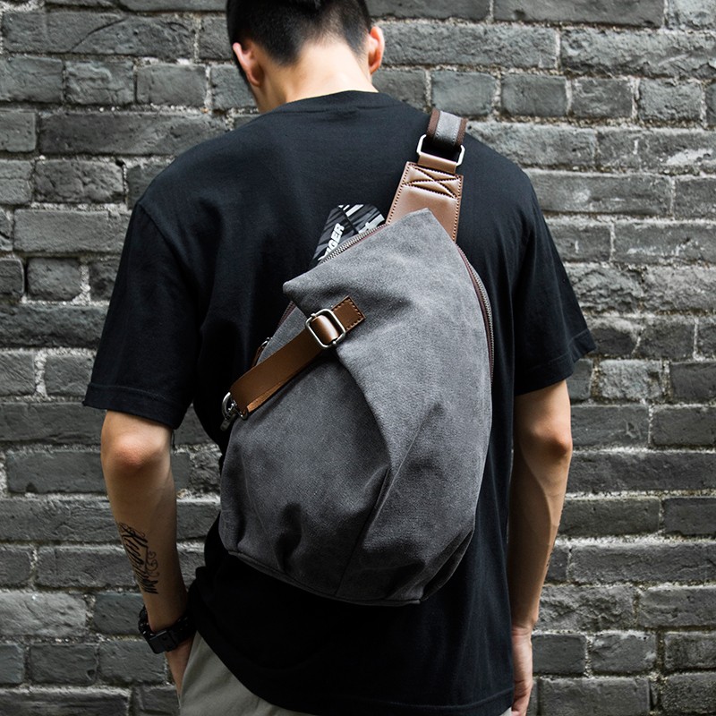 กระเป๋าสะพายข้างผ้าแคนวาสสไตล์ - Travel Accessories Men บทวิจารณ์และราคา