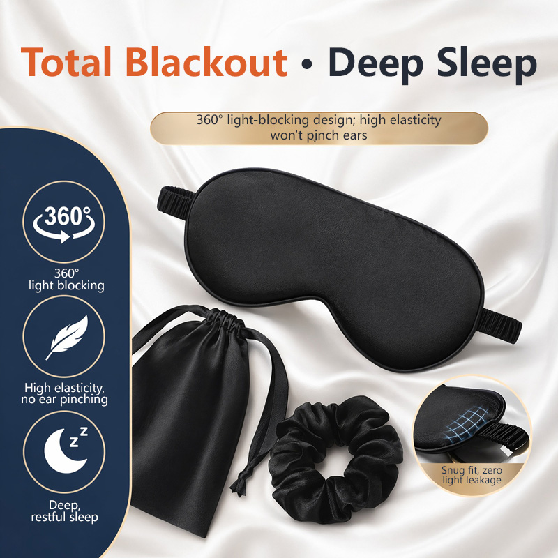 ชุดผ้าปิดตาไหม 3 ชิ้น ปิดกั้นแ - Travel Accessories Eye Mask บทวิจารณ์และราคา