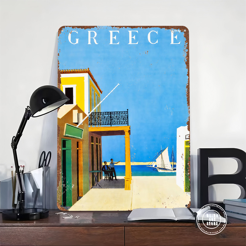 โปสเตอร์โลหะลายกรีซสำหรับตกแต่ - Travel Accessories Greece บทวิจารณ์และราคา