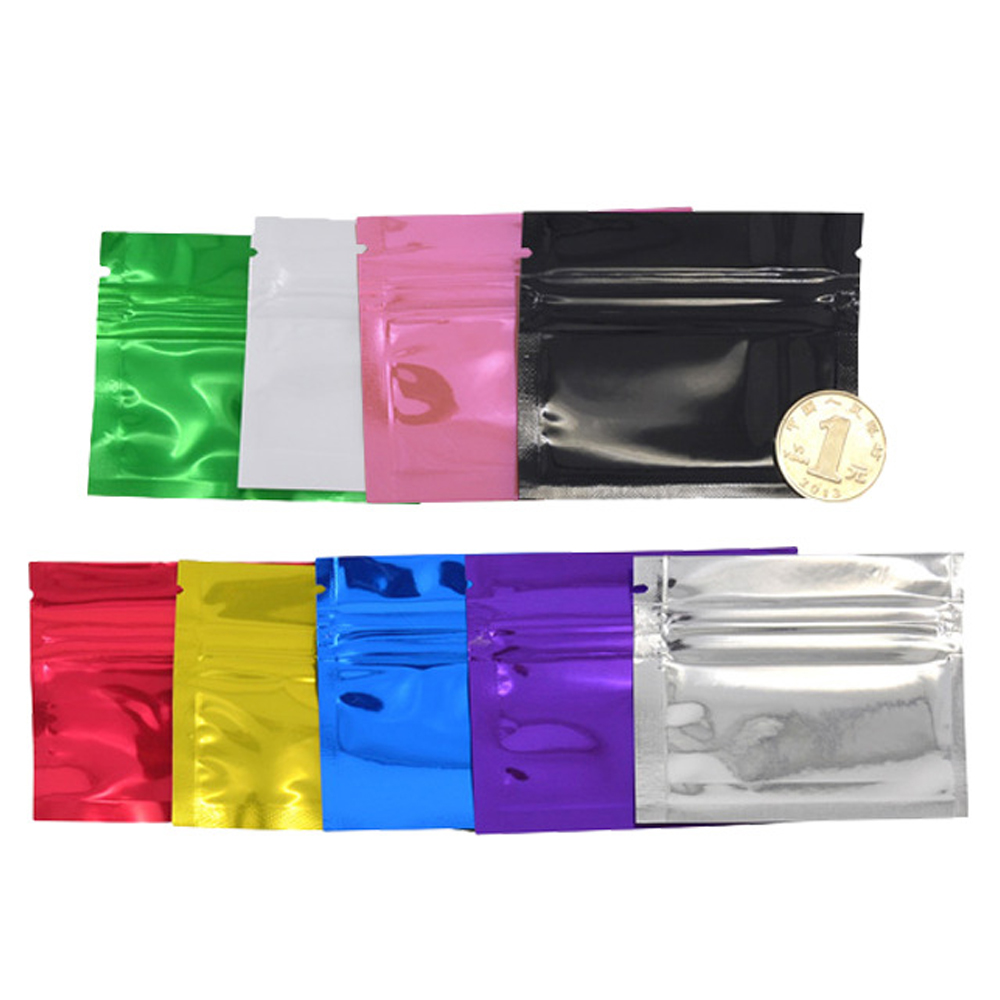 100Pcs ที่มีสีสัน Glossy อลูมิ - Reusable Zip Bag บทวิจารณ์และราคา